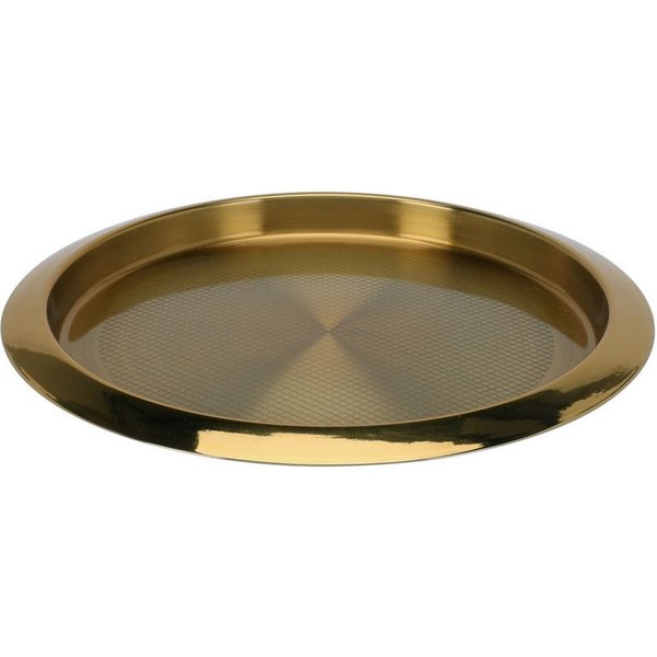 VOSSBACH Servierplatte Serviertablett Frühstückstablett Dekotablett Kellnertablett, Edelstahl, (1-tlg), Rund ø 35 cm Gold
