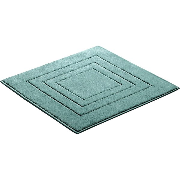 Vossen Badematte Feeling, Höhe 10 mm, beidseitig nutzbar, fußbodenheizungsgeeignet, Baumwolle, quadratisch, Badteppich, Uni-Farben, mit Bordüre, Hoch-Tief Effek