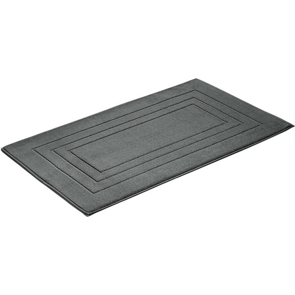 Vossen Badematte Feeling, Höhe 10 mm, beidseitig nutzbar, fußbodenheizungsgeeignet, Baumwolle, quadratisch, Badteppich, Uni-Farben, mit Bordüre, Hoch-Tief Effek