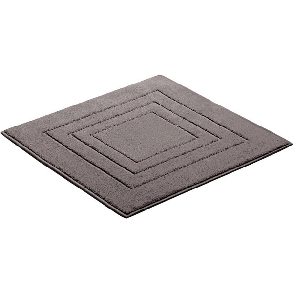 Vossen Badematte Feeling, Höhe 10 mm, beidseitig nutzbar, fußbodenheizungsgeeignet, Baumwolle, quadratisch, Badteppich, Uni-Farben, mit Bordüre, Hoch-Tief Effek