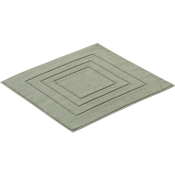 Vossen Badematte Feeling, Höhe 10 mm, beidseitig nutzbar, fußbodenheizungsgeeignet, Baumwolle, quadratisch, Badteppich, Uni-Farben, mit Bordüre, Hoch-Tief Effek
