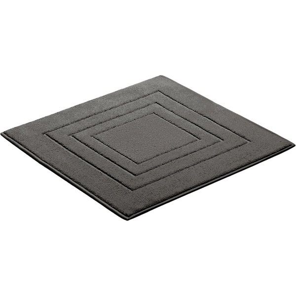 Vossen Badematte Feeling, Höhe 10 mm, beidseitig nutzbar, fußbodenheizungsgeeignet, Baumwolle, quadratisch, Badteppich, Uni-Farben, mit Bordüre, Hoch-Tief Effek