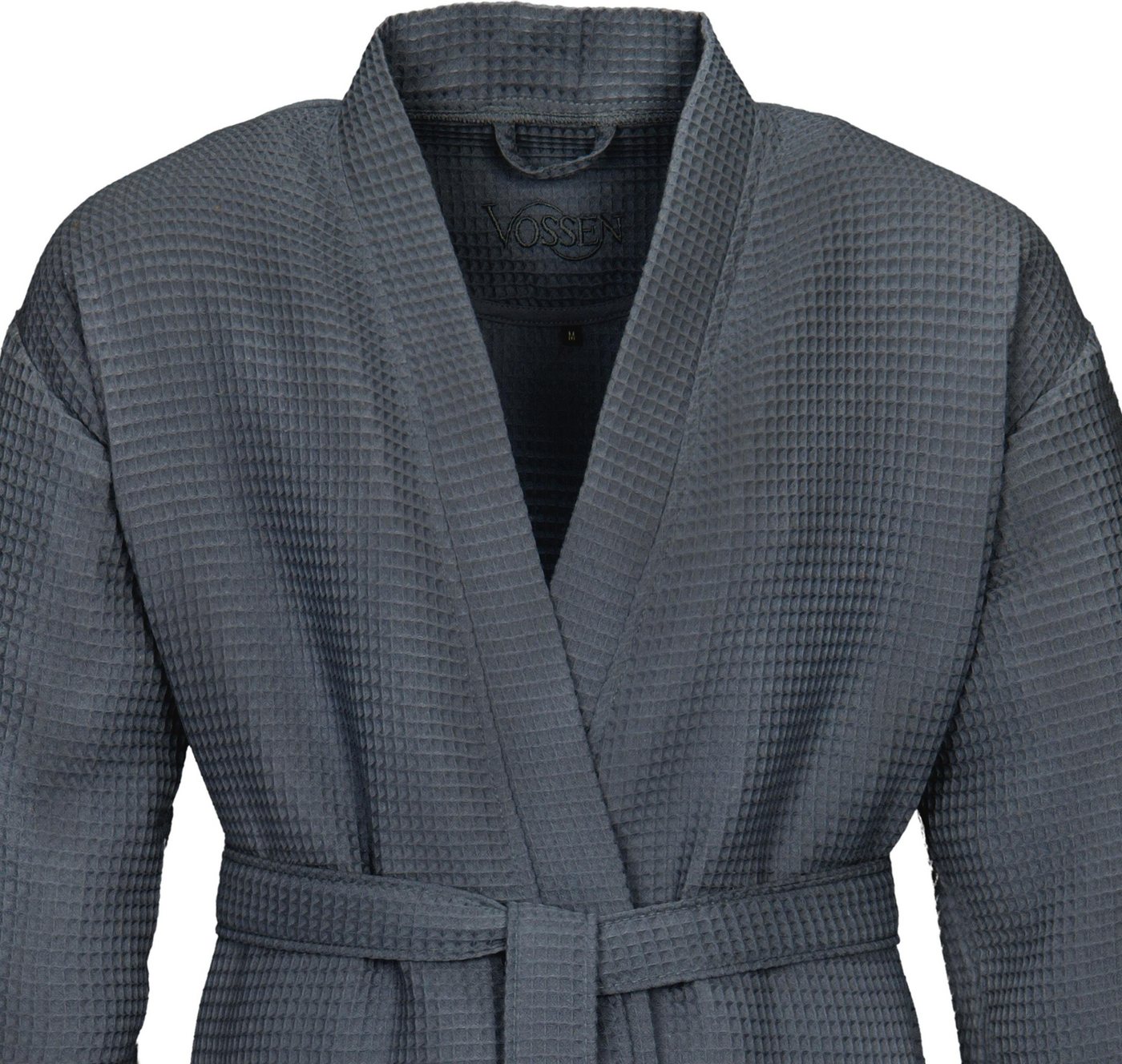 Vossen Unisex-Bademantel Rom, ideal für Sauna & Spa, Hotelbademantel, Morgenmantel, Kurzform, Waffelpiqué, Kimono-Kragen, Gürtel, für Damen & Herren, Waffelpiqu – Bild 3 von 5