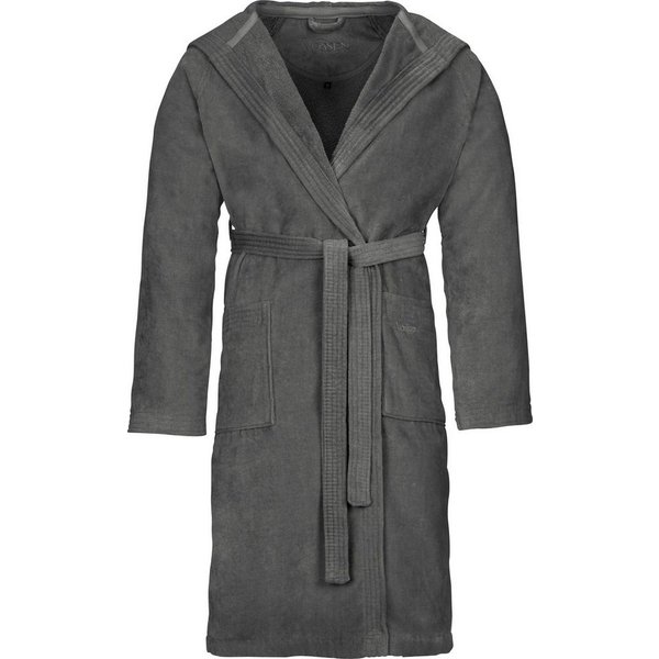 Vossen Unisex-Bademantel Texas, ideal für Sauna & Spa, Hotelbademantel, Morgenmantel, Kurzform, Webvelours, Kapuze, Gürtel, für Damen & Herren
