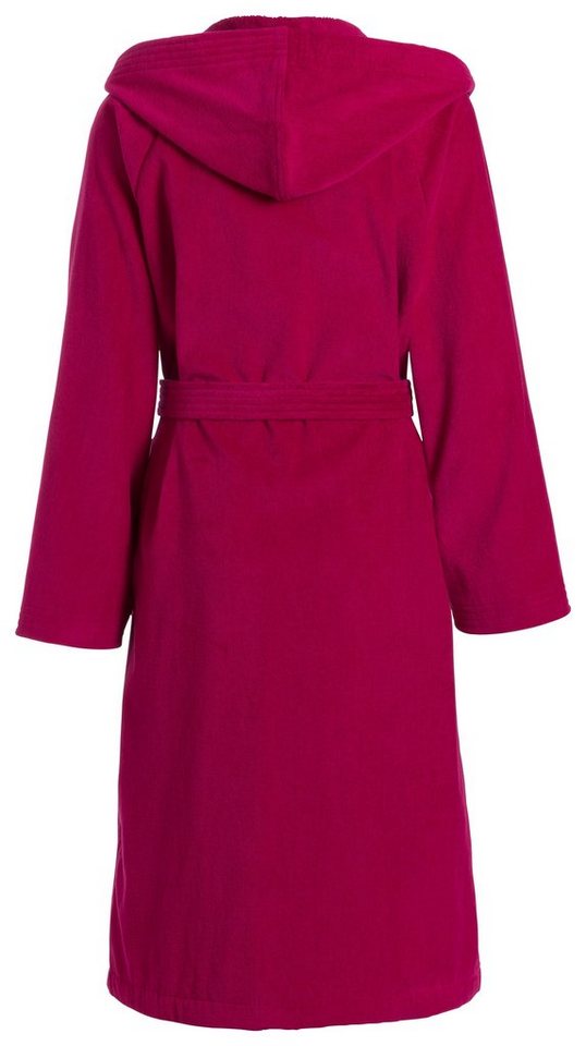 Vossen Unisex-Bademantel Texas, ideal für Sauna & Spa, Hotelbademantel, Morgenmantel, Kurzform, Webvelours, Kapuze, Gürtel, für Damen & Herren – Bild 3 von 4