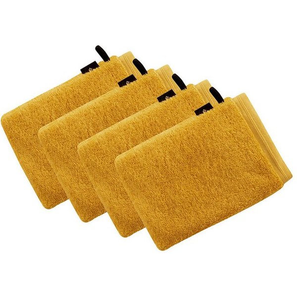 Vossen Waschhandschuh 4er Pack Waschhandschuh 22 x 16 cm Vegan Life, Frottier (Spar-Set, 4-St)