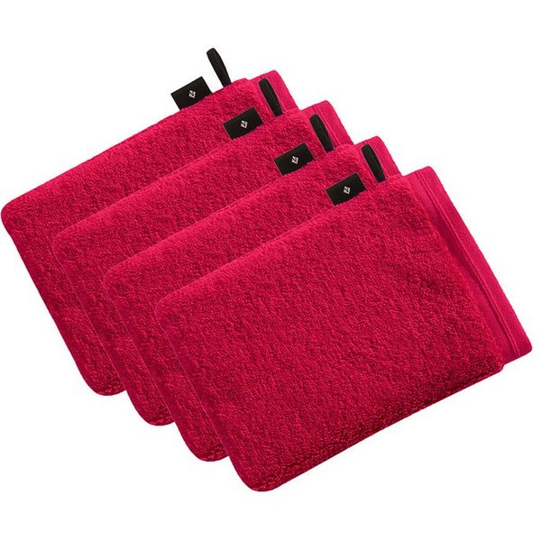 Vossen Waschhandschuh 4er Pack Waschhandschuh 22 x 16 cm Vegan Life, Frottier (Spar-Set, 4-St)