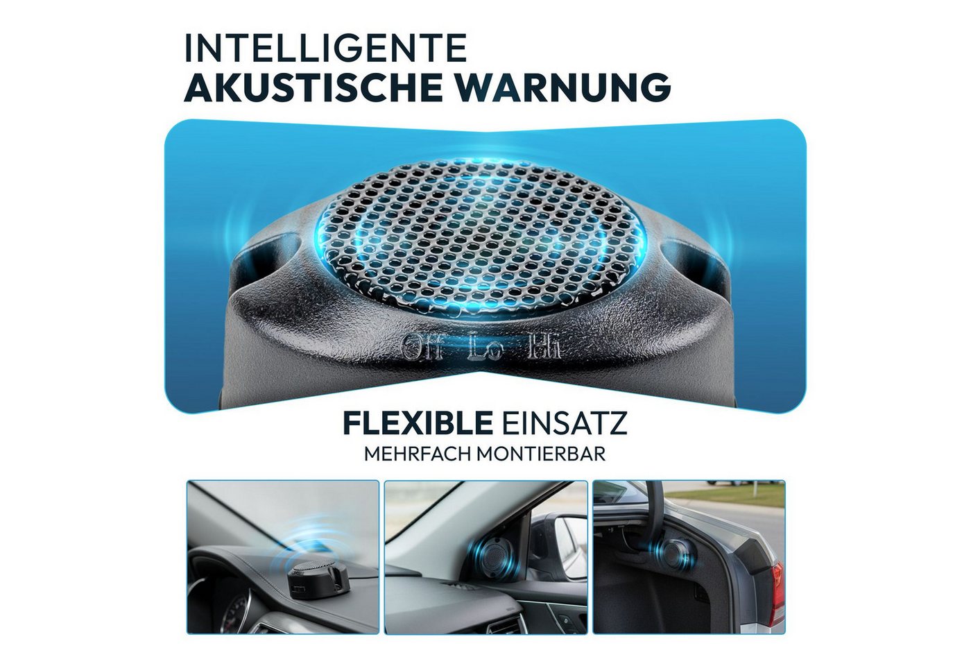 VSG24 Akustische Premium Einparkhilfe ECHO PLUS Parkhilfe zum nachrüsten PDC Rückfahrkamera (Rückfahrwarner mit Lautsprecher & 4 Sensoren Stecksystem Nachrüstsa – Bild 4 von 5