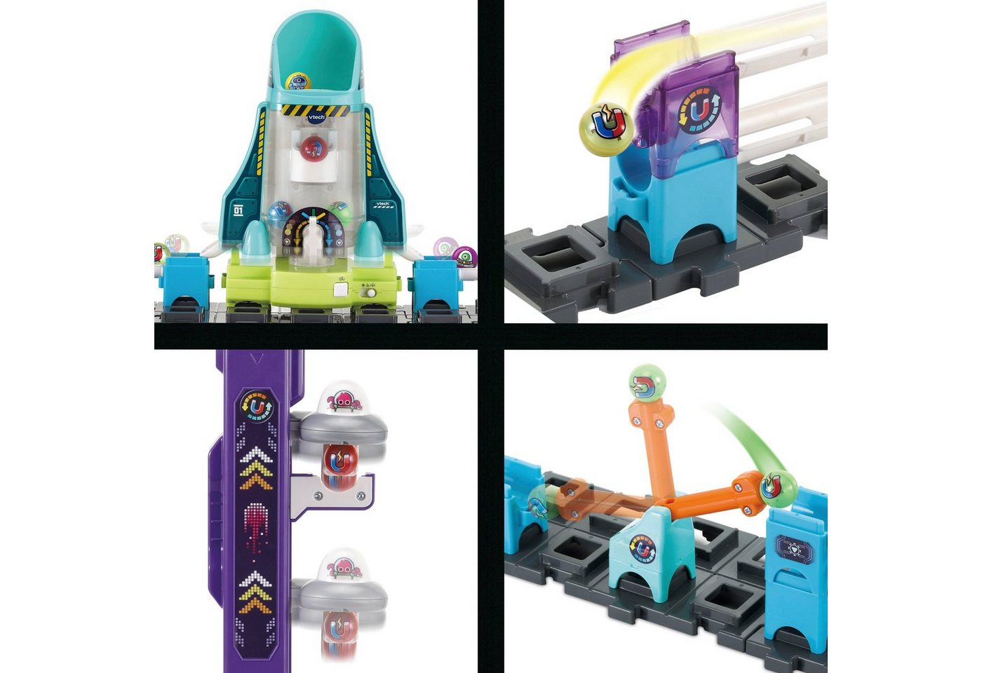 Vtech® Kugelbahn MarbleRush - Space Magnetic Set XL300 E, mit 5 magnetischen MarBalls – Bild 3 von 5