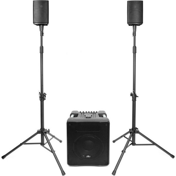 Vyrve Audio Vyrve Audio MIZAR PA-System mit Mixer und Stativen Lautsprechersystem (Bluetooth, PA-System mit Mixer und Stativen)