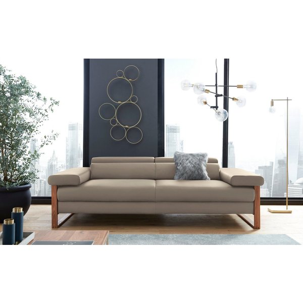 W.SCHILLIG 2,5-Sitzer finn, German Design Award 2016, Fußgestell Nussbaum natur, Breite 230 cm