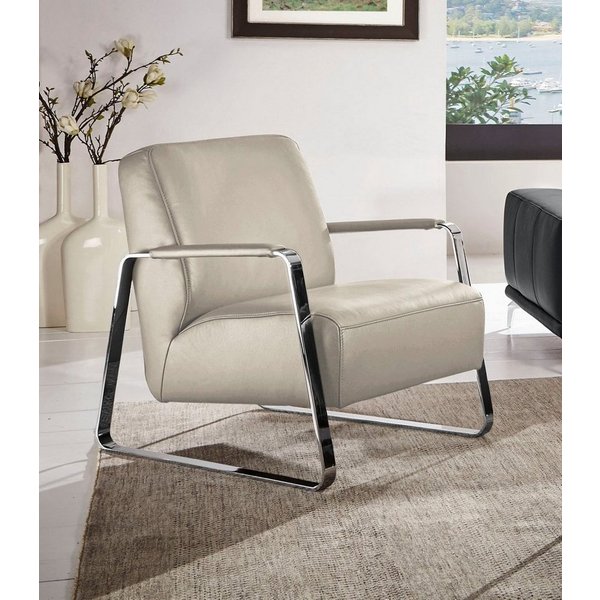 W.SCHILLIG Cocktailsessel quadroo Designsessel, Loungesessel, mit bezogenen Armlehnen, Gestell in Chrom glänzend