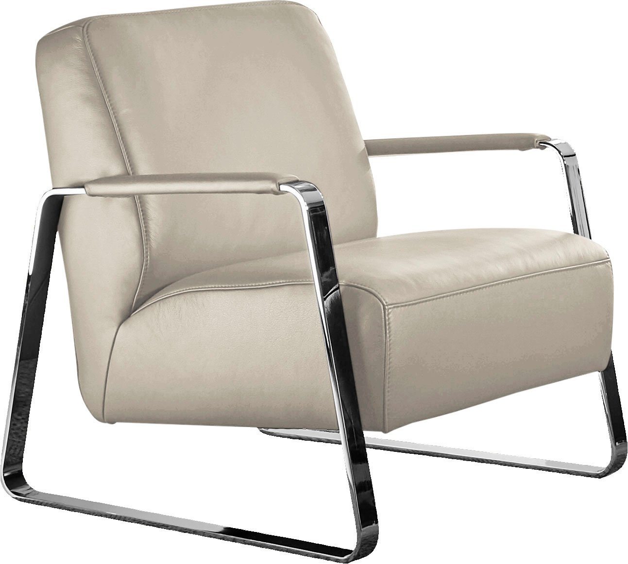 W.SCHILLIG Cocktailsessel quadroo Designsessel, Loungesessel, mit bezogenen Armlehnen, Gestell in Chrom glänzend – Bild 2 von 5