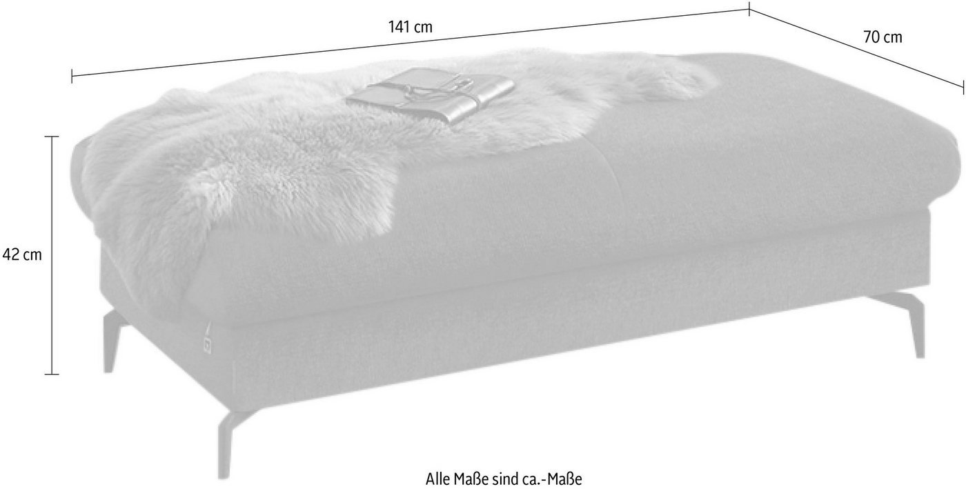 W.SCHILLIG Polsterhocker piedroo, Füße in Chrom glänzend – Bild 5 von 5