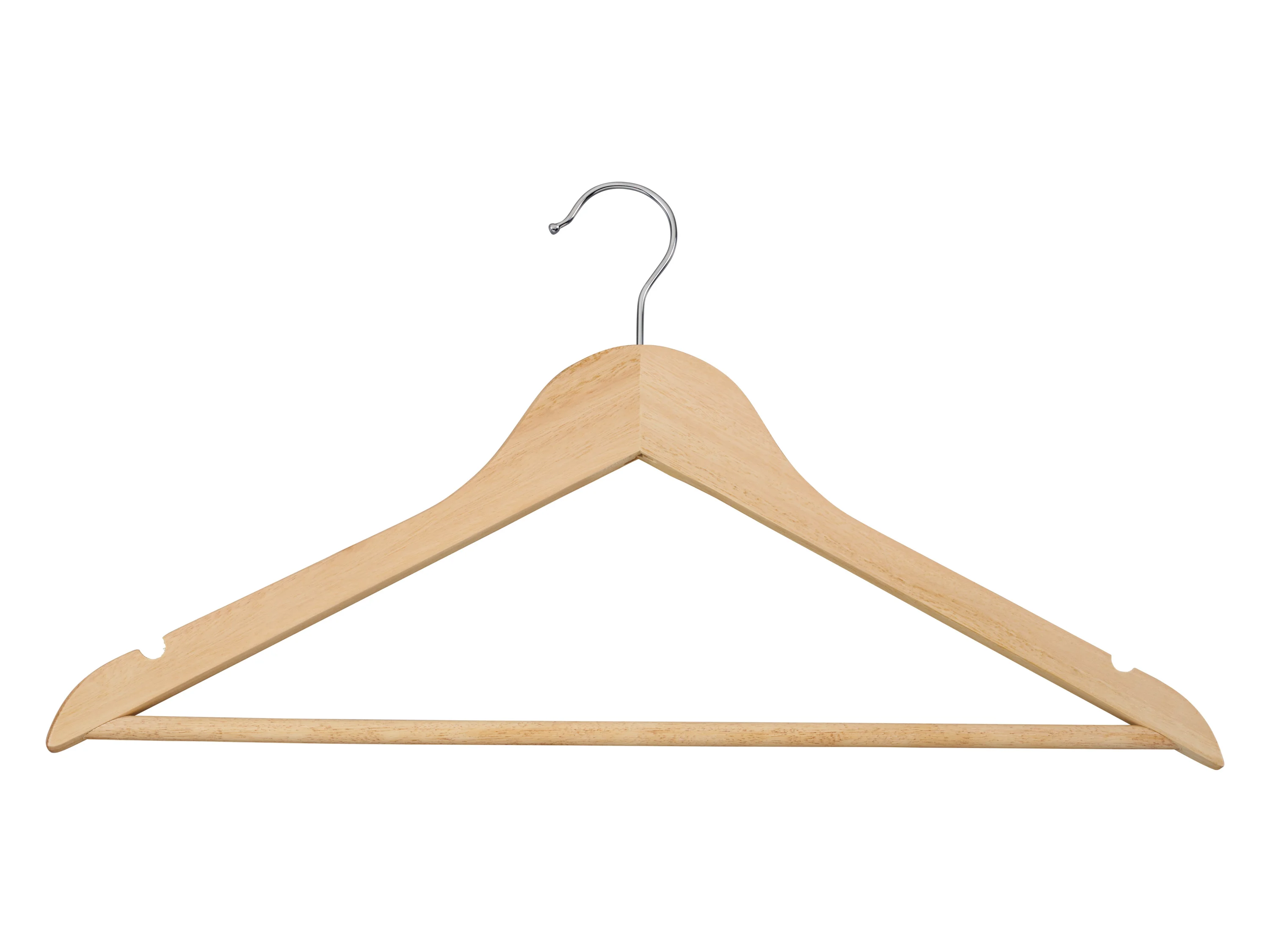 W5 Kleiderbügel Holz, 20 Stück (Natur) – Bild 2 von 2