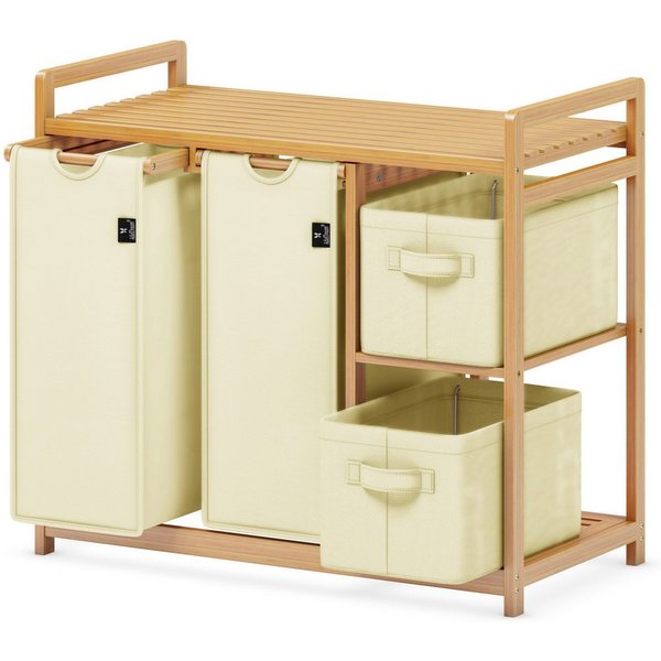 AdelDream Wäschekorb AdelDream 140L Wäschekorb mit Korb und Ablagen