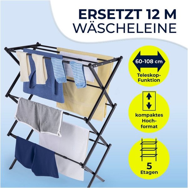 EASYmaxx Wäscheständer EASYmaxx Teleskop-Wäscheständer 1200, EASYmaxx Teleskop-Wäscheständer 1200