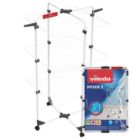 Vileda Wäscheständer Vileda MIXER 3 Turmwäscheständer, viel Platz auf engstem Raum, optimal für längere Wäschestücke