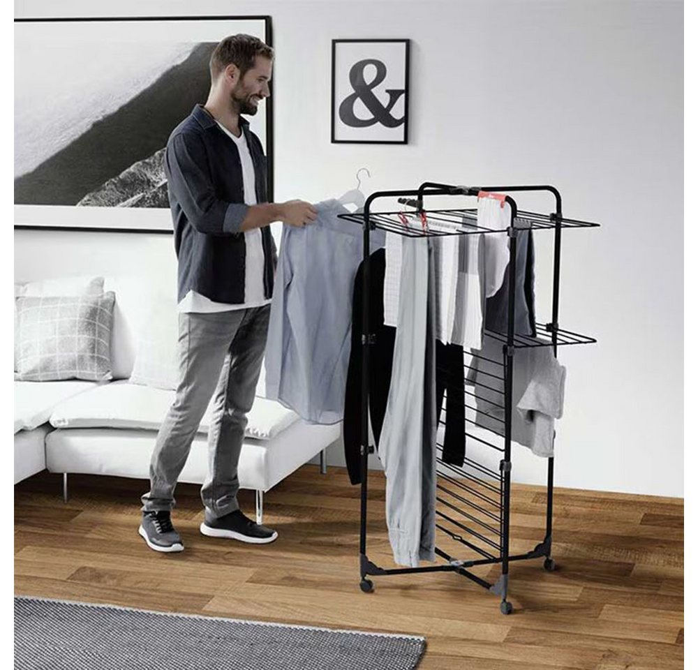 Vileda Wäscheständer Vileda MIXER 3 Turmwäscheständer, viel Platz auf engstem Raum, optimal für längere Wäschestücke – Bild 2 von 5