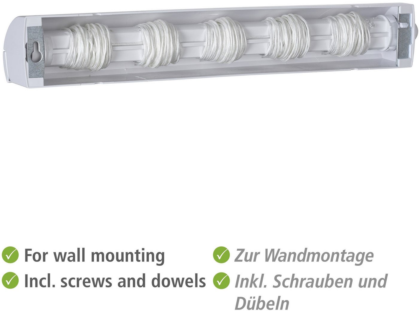 WENKO Wäscheständer WENKO Drop-Down-Wäschetrockner, 5 Trocknungssaiten Breite 21 Meter – Bild 3 von 5