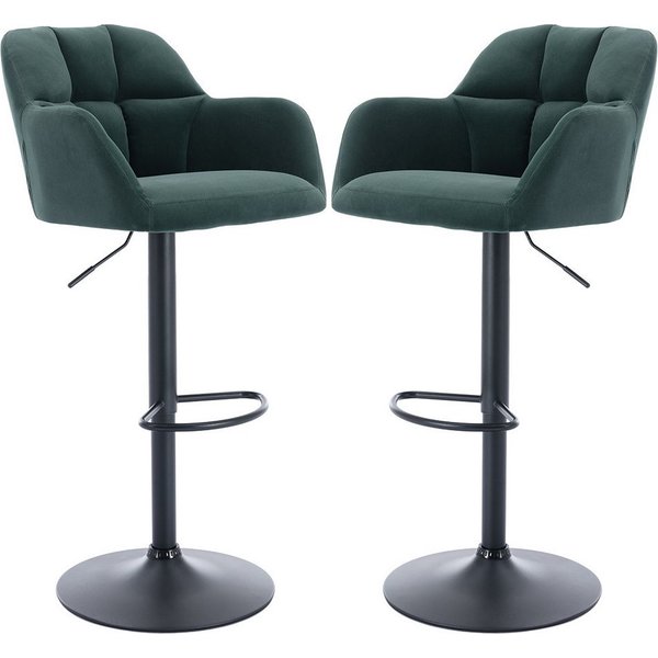 WAHSON OFFICE CHAIRS Barhocker 2er Barstuhl Samtstoff Thekenhocker