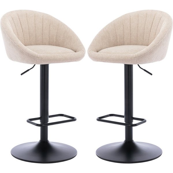 WAHSON OFFICE CHAIRS Barhocker höhenverstellbar drehbar Barstuhl aus Handtuchstoff 2er Set