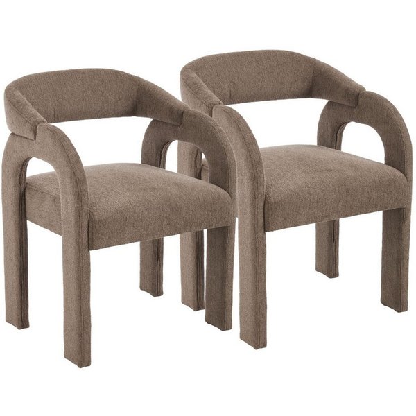WAHSON OFFICE CHAIRS Esszimmerstuhl 2/4er Set Esszimmerstühle, Chenille, Schwunglehne,Armlehnen–nordisch (2 St)