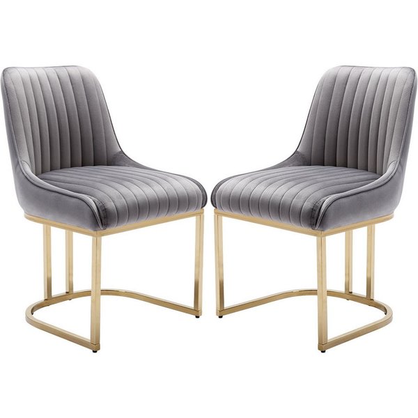 WAHSON OFFICE CHAIRS Esszimmerstuhl 2er Set Küchenstuhl mit goldene Stuhlbeine