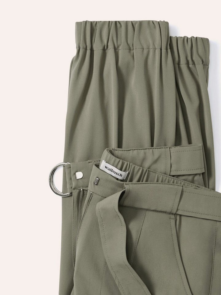Walbusch Cargohose Damen Easycare Cargohose Regular Fit Gürtel inklusive Bügelleicht, knitterarm, elastischer Flex-Bund, Beintasche – Bild 4 von 4