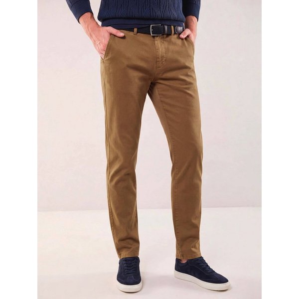 Walbusch Chinohose Herren Chino inklusive Gürtel Regular fit Flex-Bund (ca. 3 cm dehnbar). Gürtelschlaufen. 2 Schubtaschen