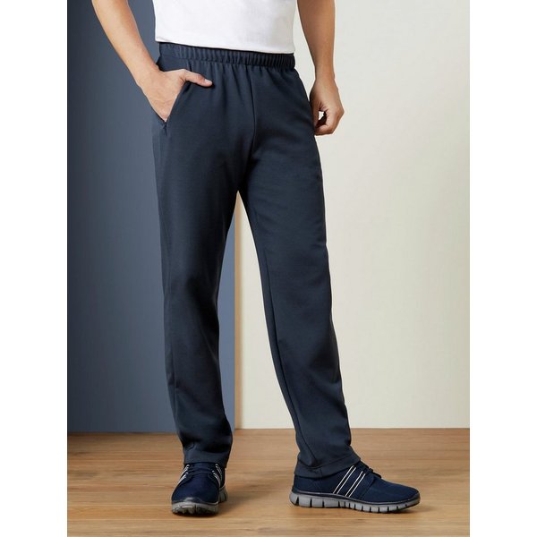 Walbusch Homewearhose Herren Freizeithose Extraglatt bügelfrei komfortabel Homewearhose Kurzgröße, Baumwolle, plattiert, hautsympathisch