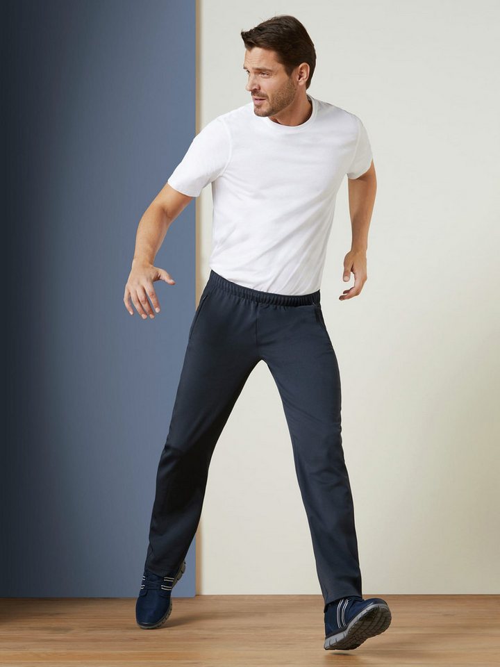 Walbusch Homewearhose Herren Freizeithose Extraglatt bügelfrei komfortabel Homewearhose Kurzgröße, Baumwolle, plattiert, hautsympathisch – Bild 4 von 5