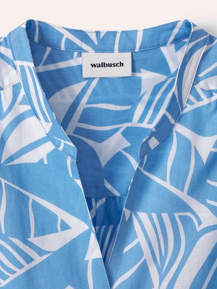 Walbusch Langarmbluse Damen Baumwollbluse V-Ausschnitt Langarm Regular Fit Leichter Voile-Sommerbluse, atmungsaktiv, Krempelärmel, pflegeleicht – Bild 4 von 4