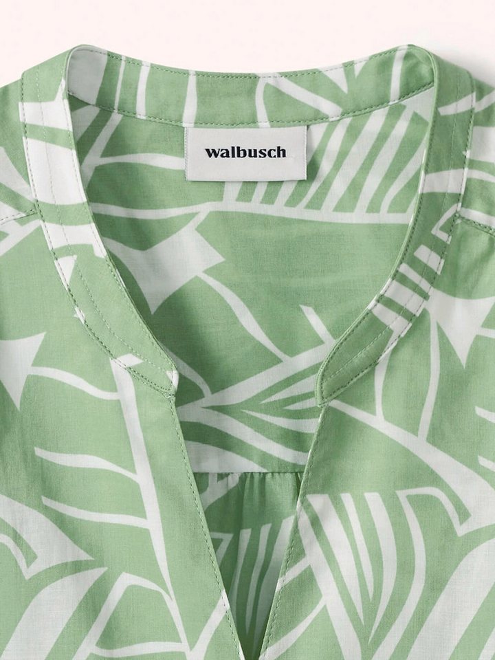 Walbusch Langarmbluse Damen Baumwollbluse V-Ausschnitt Langarm Regular Fit Leichter Voile-Sommerbluse, atmungsaktiv, Krempelärmel, pflegeleicht – Bild 4 von 4