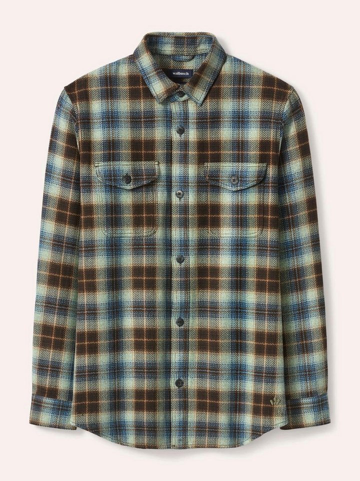 Walbusch Langarmhemd Herren Overshirt aus Baumwolle Regular fit Kentkragen Langarm, pflegeleicht, atmungsaktiv, wärmend – Bild 2 von 4