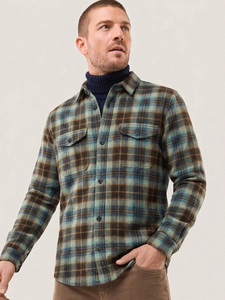 Walbusch Langarmhemd Herren Overshirt aus Baumwolle Regular fit Kentkragen Langarm, pflegeleicht, atmungsaktiv, wärmend – Bild 3 von 4