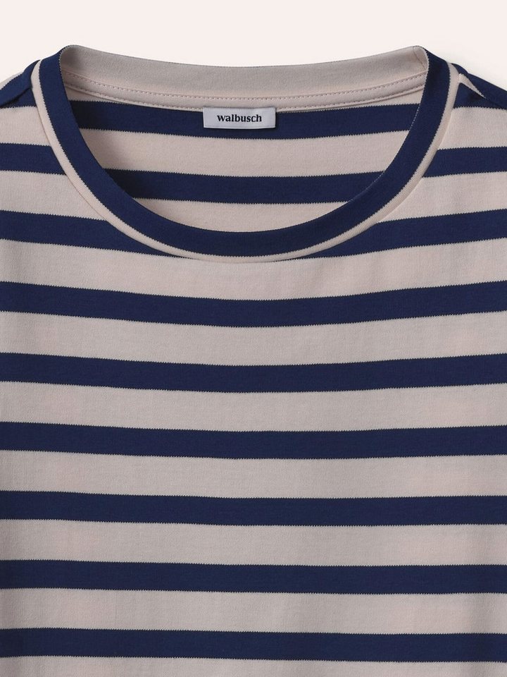 Walbusch Langarmshirt Damen Baumwollshirt mit Ringel Rundhals Langarm, pflegeleicht – Bild 4 von 4