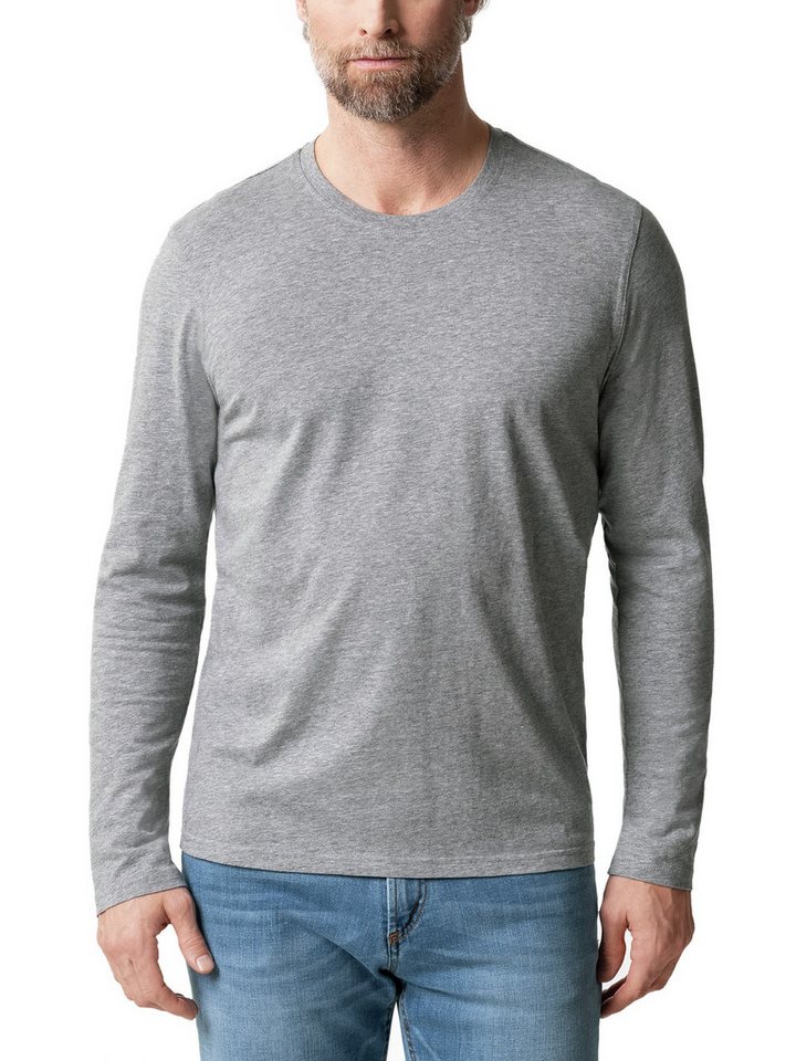 Walbusch Langarmshirt Herren Langarm-Shirt Rundhalsausschnitt Baumwolle pflegeleicht Jersey mit seidigem Griff, leichter Glanz, farbbeständig, formstabil – Bild 5 von 5