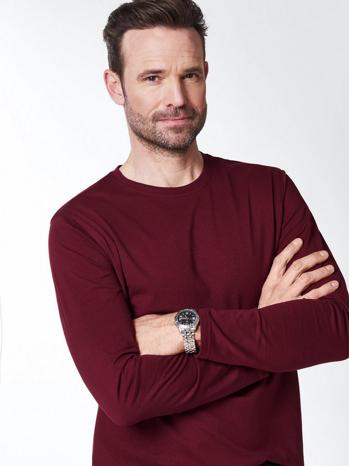 Walbusch Langarmshirt Herren Langarm-Shirt Rundhalsausschnitt Baumwolle pflegeleicht – Bild 4 von 5