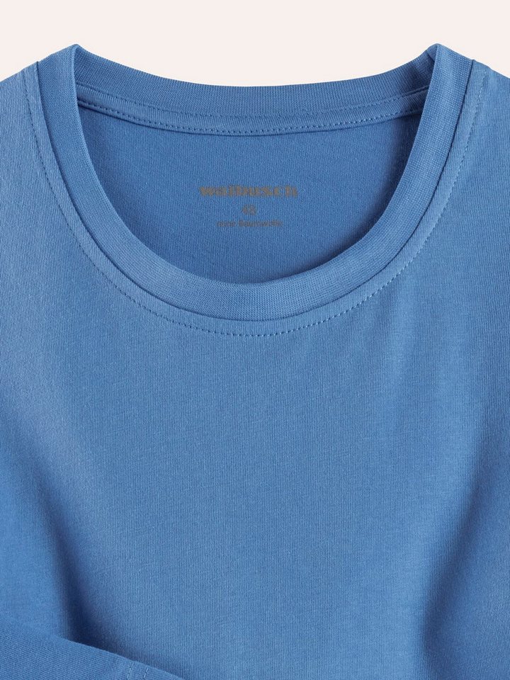 Walbusch Langarmshirt Herren Langarm-Shirt Rundhalsausschnitt Baumwolle pflegeleicht Jersey mit seidigem Griff, leichter Glanz, farbbeständig, formstabil – Bild 3 von 5