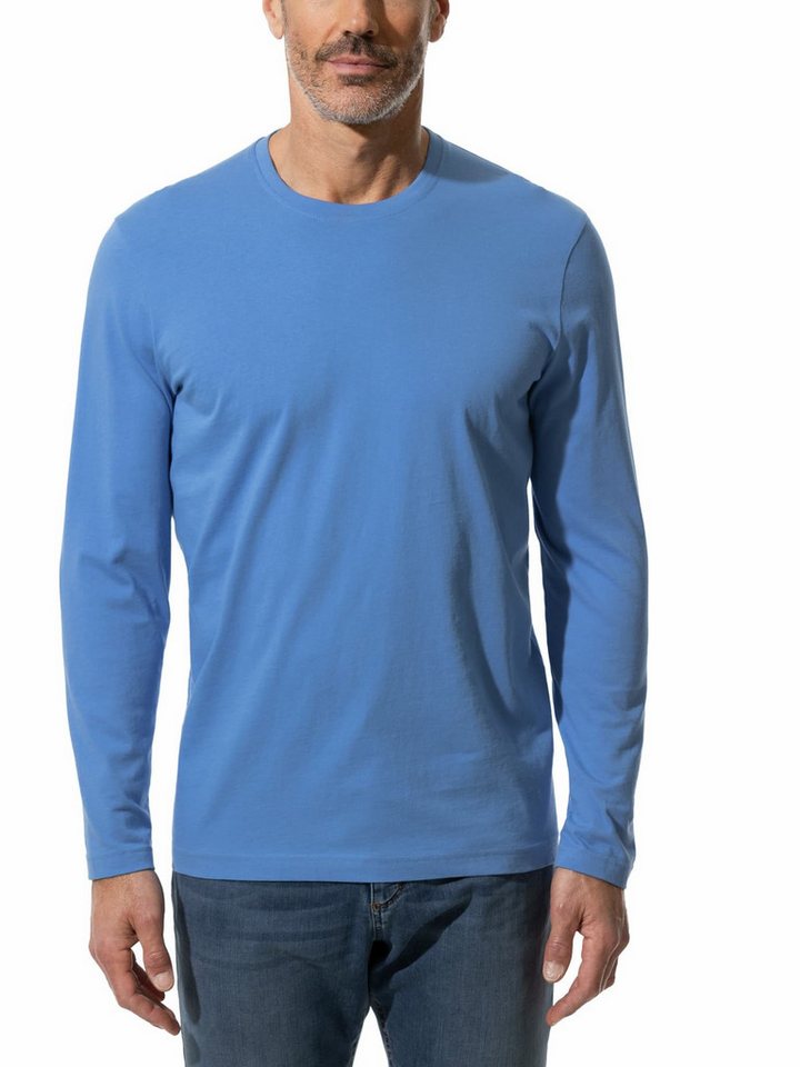 Walbusch Langarmshirt Herren Langarm-Shirt Rundhalsausschnitt Baumwolle pflegeleicht Jersey mit seidigem Griff, leichter Glanz, farbbeständig, formstabil – Bild 5 von 5