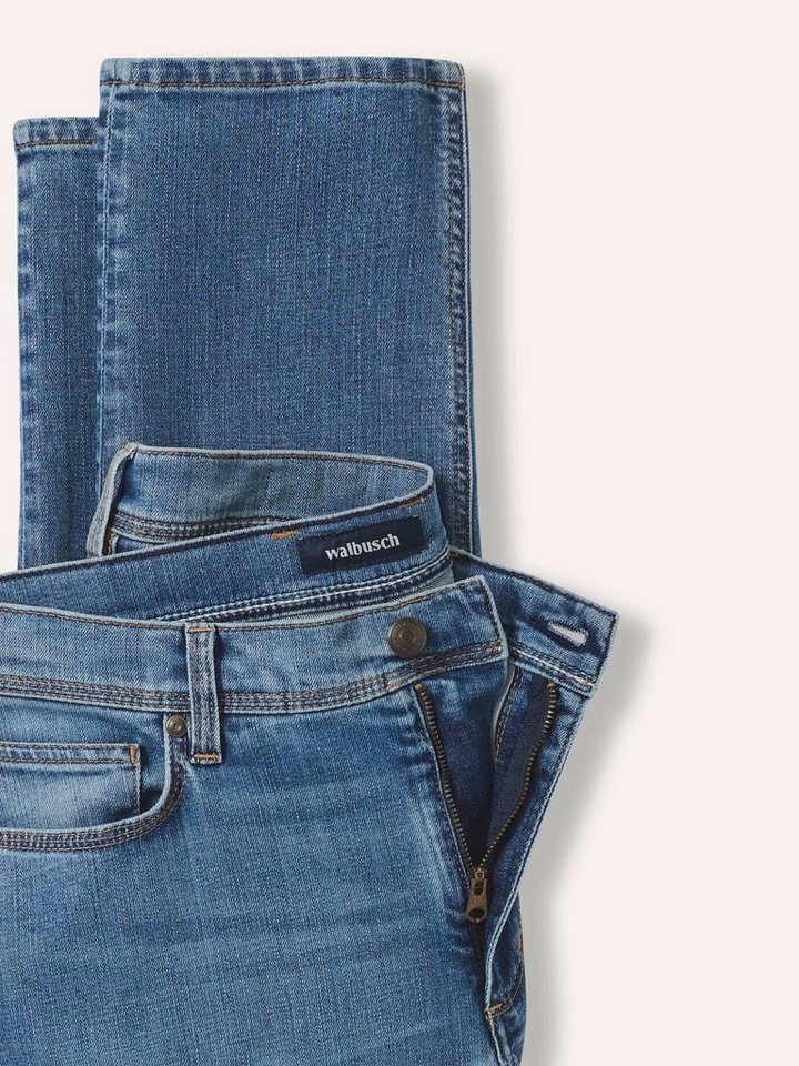 Walbusch Regular-fit-Jeans Herren Charakter-Jeans Regular Fit Baumwolle Flex-Bund 3 cm, Five-Pocket-Form, pflegeleicht – Bild 4 von 4
