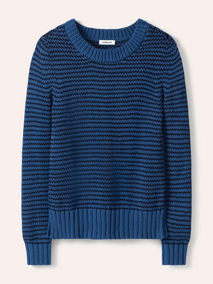 Walbusch Rundhalspullover Damen Pullover mit dezentem Streifen Rundhals Langarm, modern – Bild 2 von 4