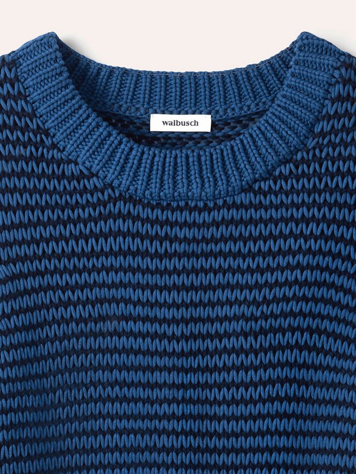 Walbusch Rundhalspullover Damen Pullover mit dezentem Streifen Rundhals Langarm, modern – Bild 4 von 4