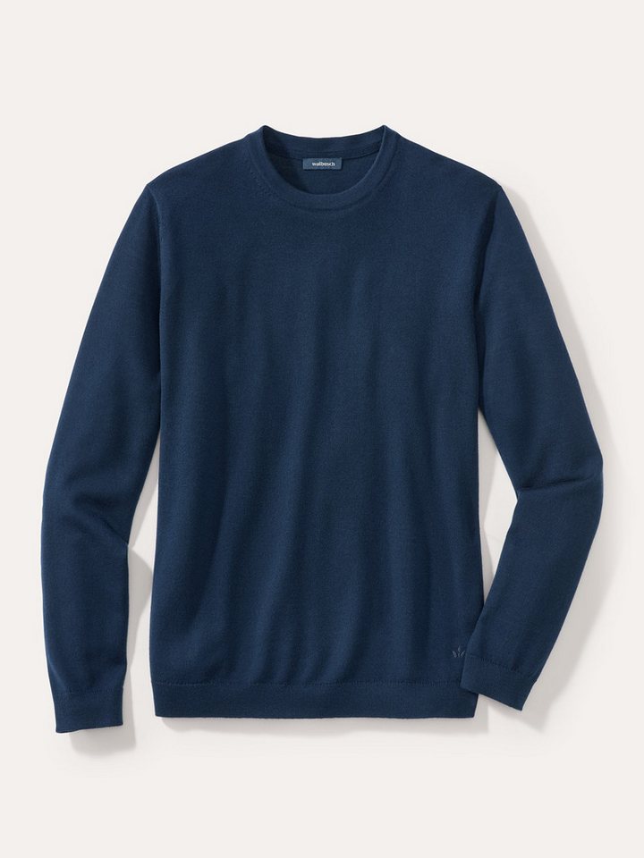 Walbusch Rundhalspullover Herren Merino Extrafein Pullover Rundhals waschmaschinenfest, pflegeleicht – Bild 2 von 4