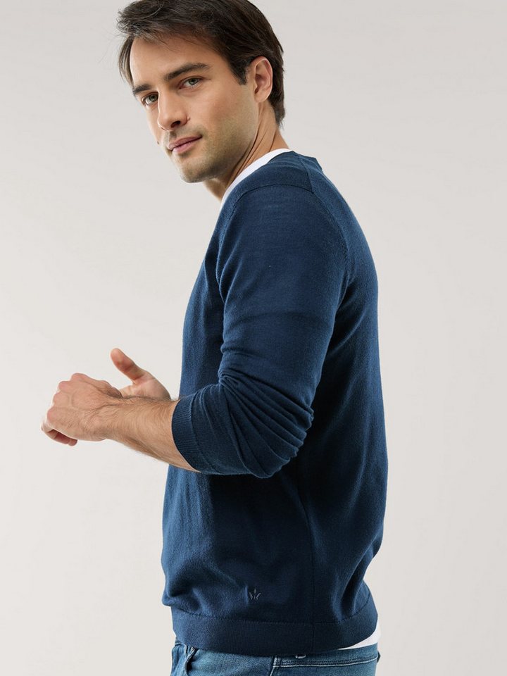 Walbusch Rundhalspullover Herren Merino Extrafein Pullover Rundhals waschmaschinenfest, pflegeleicht – Bild 3 von 4