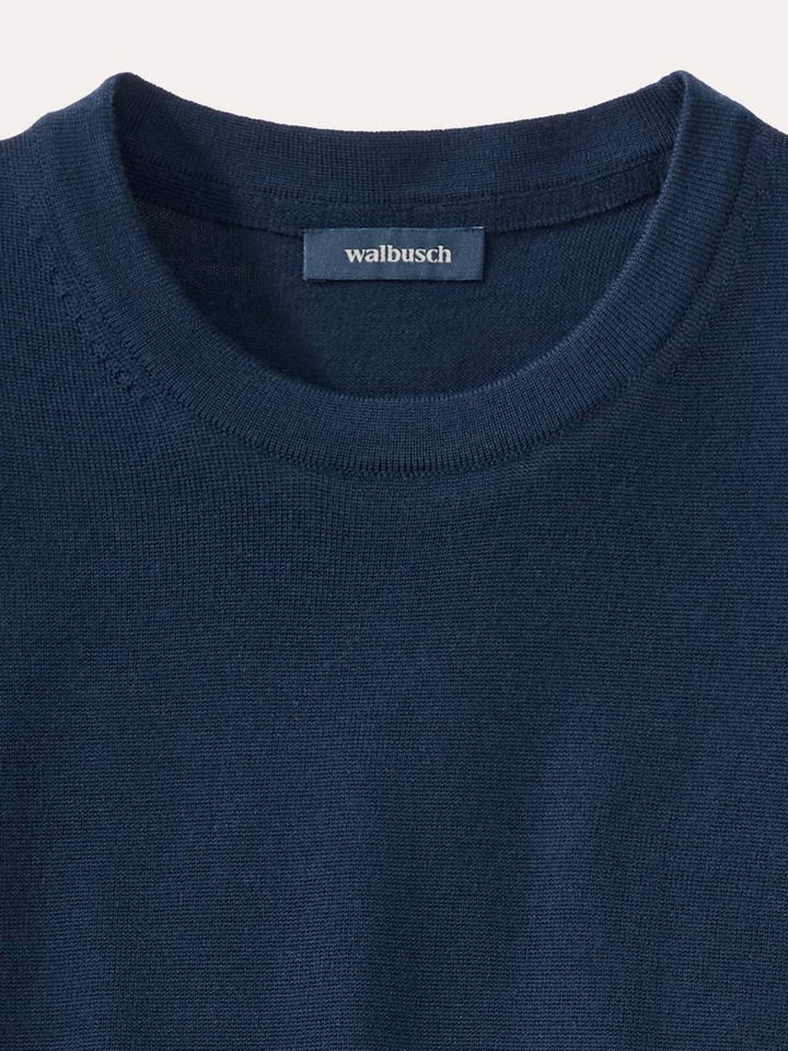 Walbusch Rundhalspullover Herren Merino Extrafein Pullover Rundhals waschmaschinenfest, pflegeleicht – Bild 4 von 4
