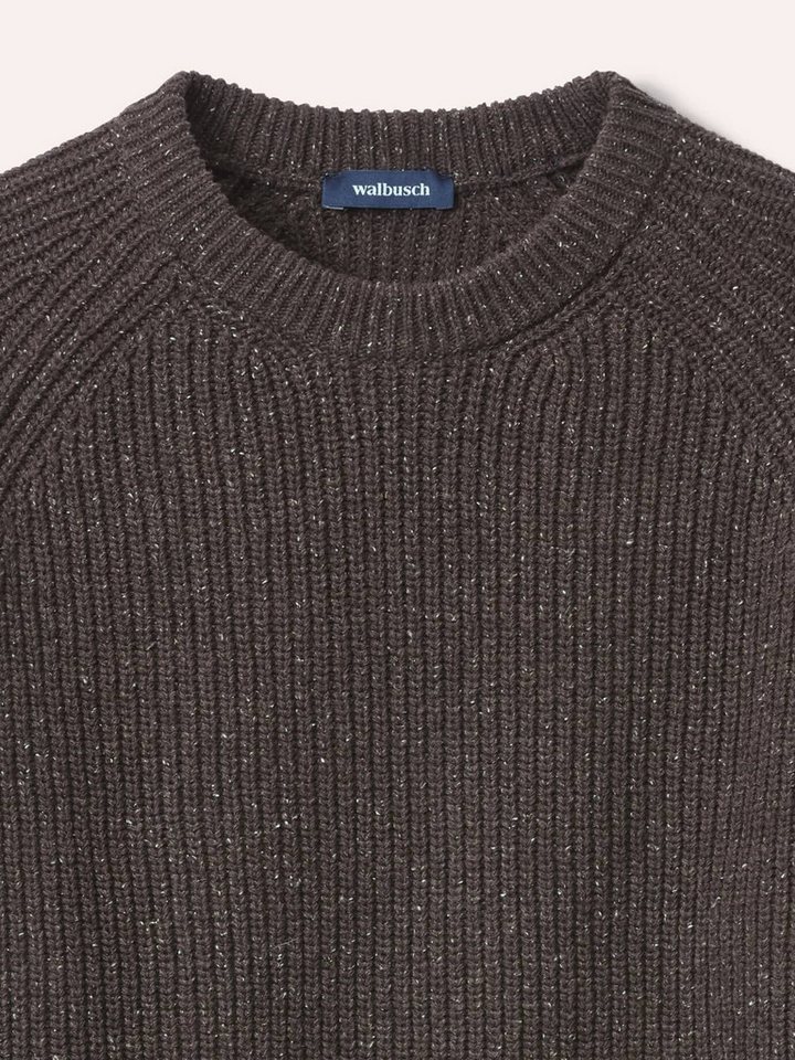 Walbusch Rundhalspullover Herren Rundhalspullover in Tweed Optik, wärmend – Bild 4 von 4