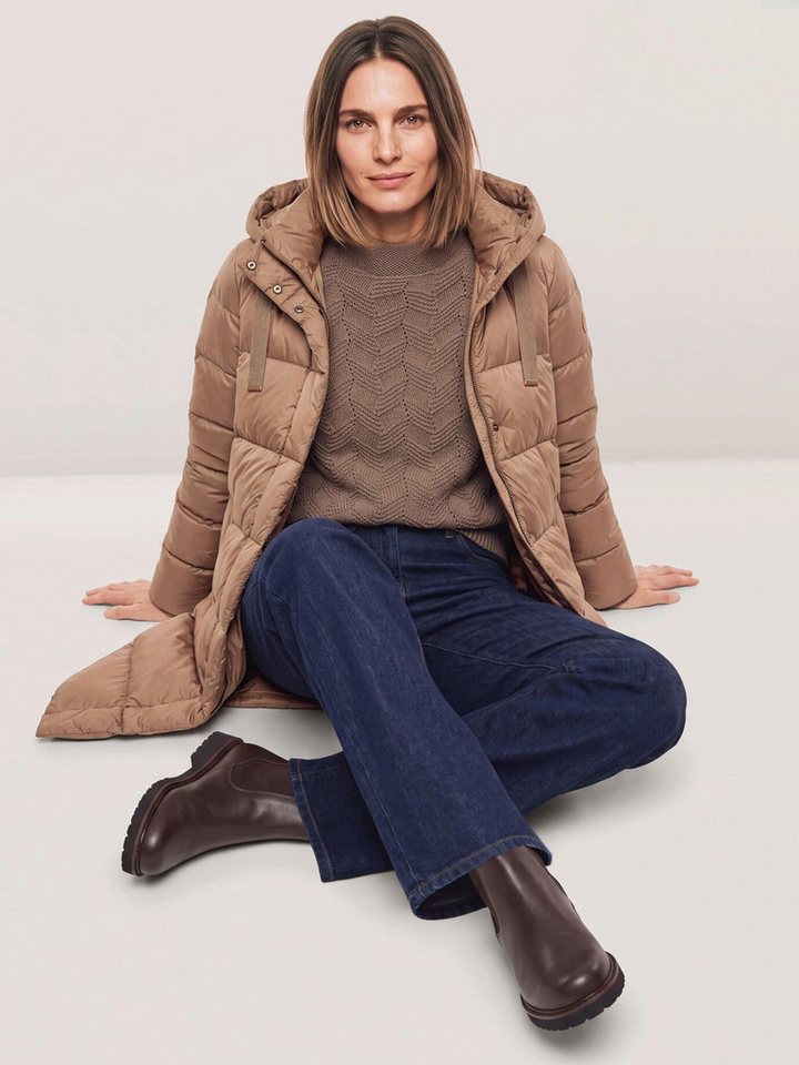 Walbusch Steppjacke Damen Langer warmer Mantel mit Echtdaune Stehkragen, wasserabweisend, wärmend – Bild 3 von 4
