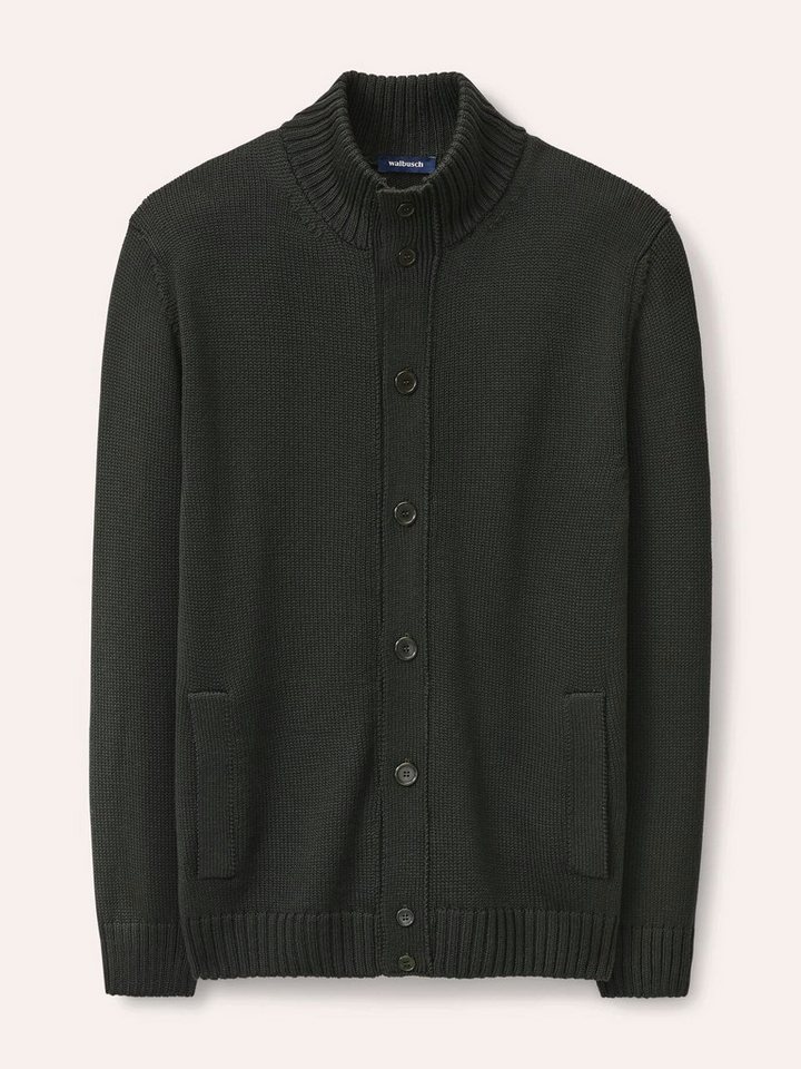 Walbusch Strickjacke Herren Strick-Blouson mit Merinowolle Stehkragen, modern, pflegeleicht – Bild 2 von 4